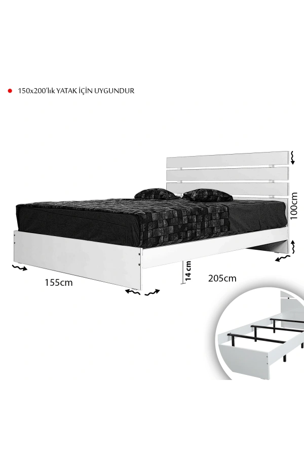 Pasific Home Huga Çift Kişilik Karyola, Meşe, 150X200