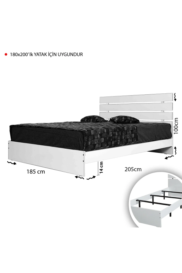 Pasific Home Huga Çift Kişilik Karyola, Meşe, 180X200