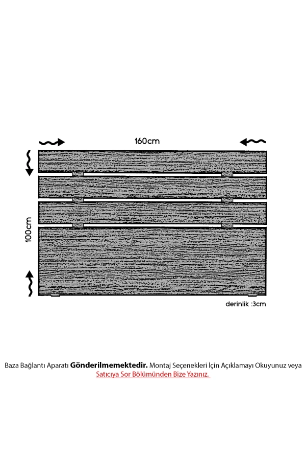 Pasific Home Huga Çift Kişilik Meşe Yatak Başlığı 160lk /160 cm Baza Başlık