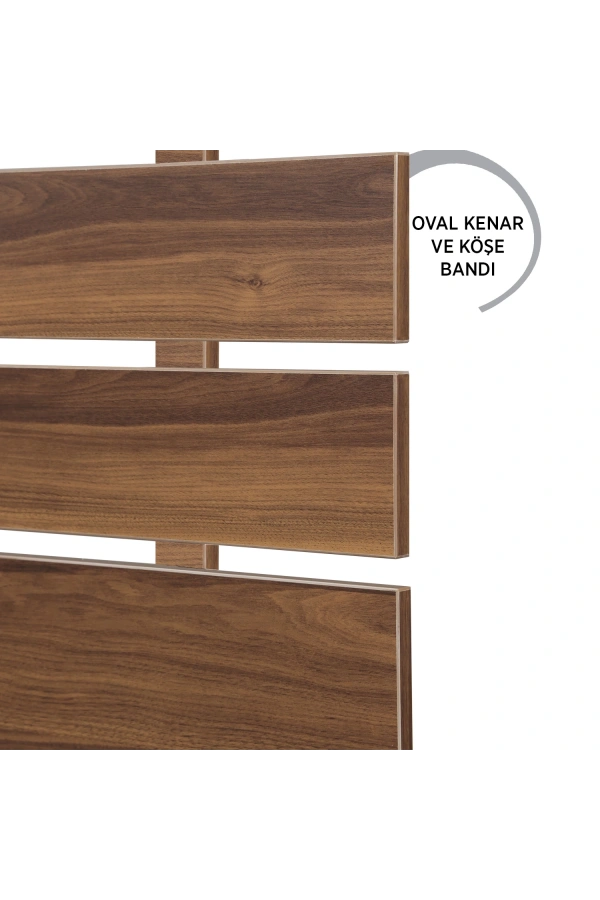 Pasific Home Huga Tek Kişilik Yatak Başlığı 120lk, Ceviz, 120 cm Baza Başlık