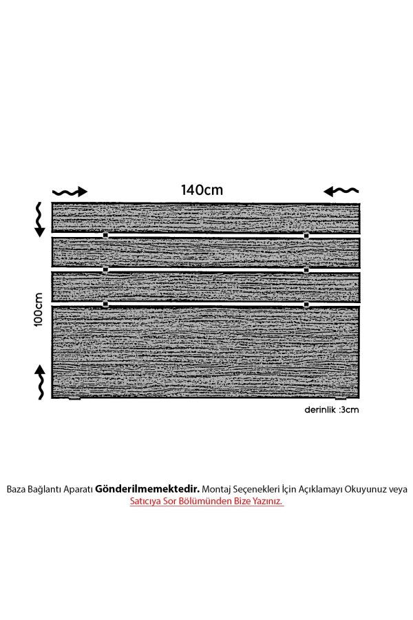 Pasific Home Huga Çift Kişilik Yatak Başlığı 140lk, Ceviz, 140 cm Baza Başlık