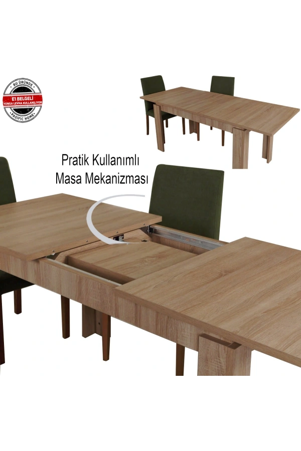 Pasific Home Huqqa Yemek Masası Açılır ,Meşe