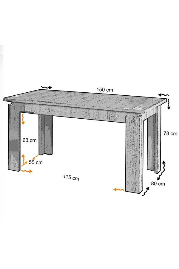Pasific Home Huqqa Yemek Masası Açılır ,Koyu Meşe