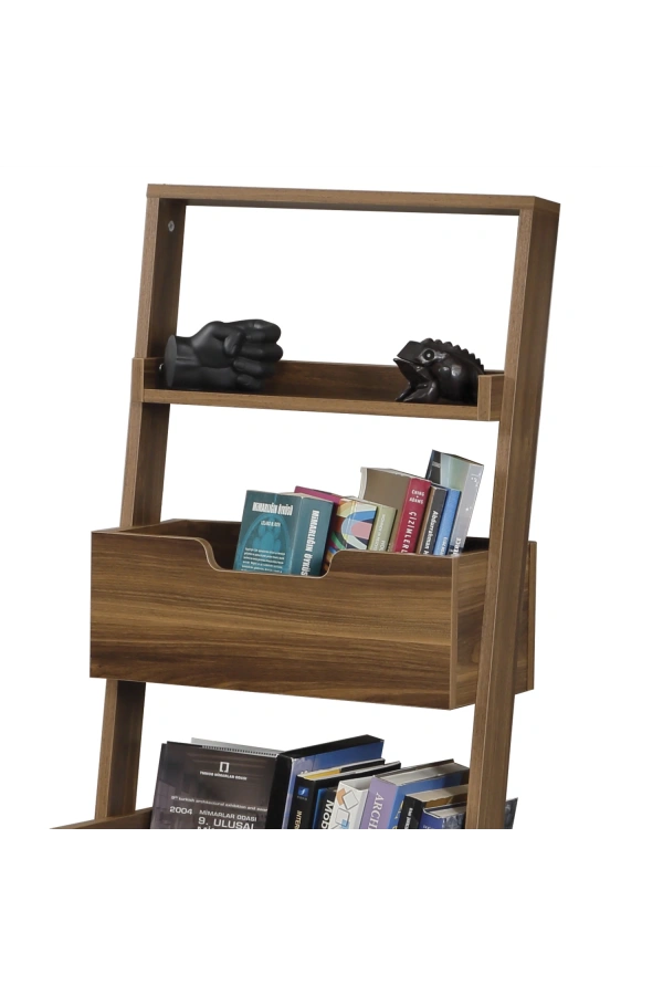 Pasific Home Low Çok Amaçlı Dekoratif Kitaplık ,Ceviz, Montessori Dolap