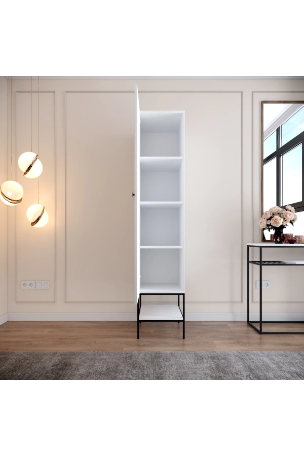 Pasific Home Martin 1 Kapaklı Gardırop Elbise Dolabı, Parlak Beyaz