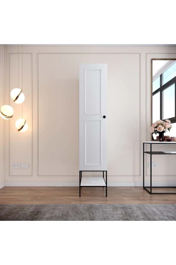Pasific Home Martin 1 Kapaklı Gardırop Elbise Dolabı, Parlak Beyaz