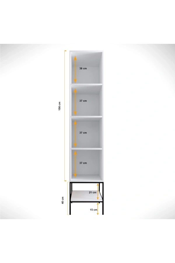 Pasific Home Martin 1 Kapaklı Gardırop Elbise Dolabı, Beyaz&Beyaz Mermer