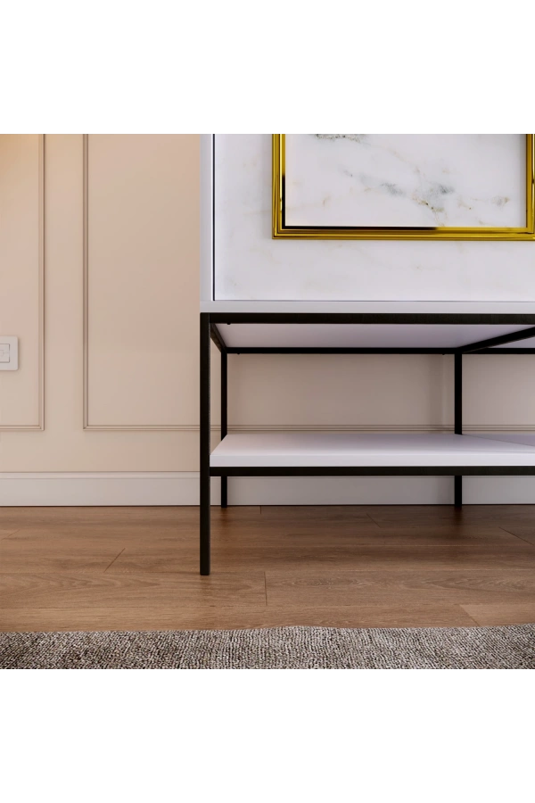 Pasific Home Martin 2 Kapaklı Sürgülü Gardırop Elbise Dolabı,120 cm, Beyaz & Beyaz Mermer