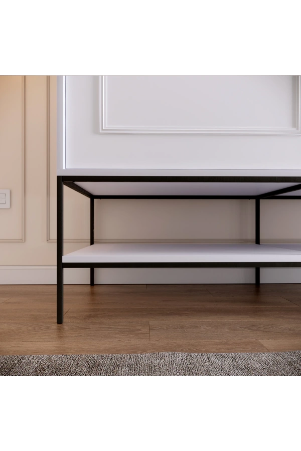 Pasific Home Martin 2 Kapaklı Sürgülü Gardırop Elbise Dolabı,150 cm, Parlak Beyaz