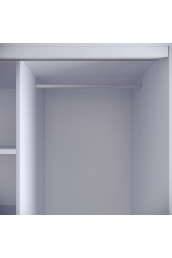 Pasific Home Martin 2 Kapaklı Sürgülü Gardırop Elbise Dolabı,150 cm, Parlak Beyaz