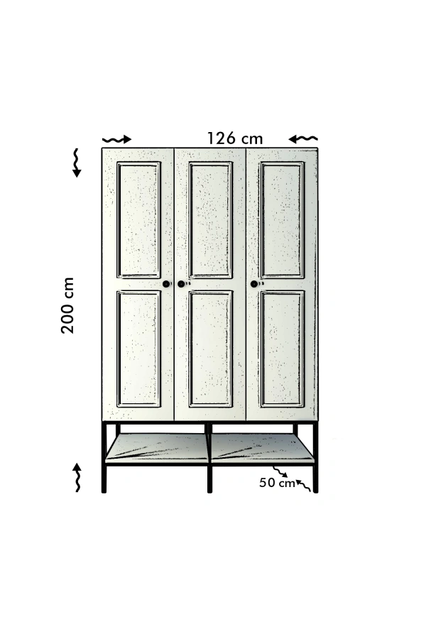 Pasific Home Martin 3 Kapaklı Gardırop Elbise Dolabı, Parlak Beyaz