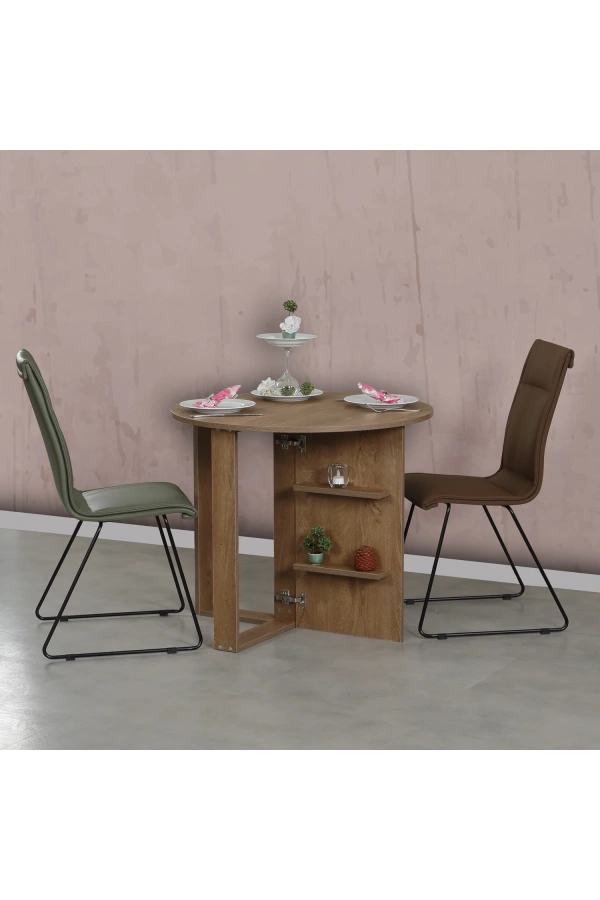 Pasific Home Middle Pratik Katlanır Masa, Koyu Meşe