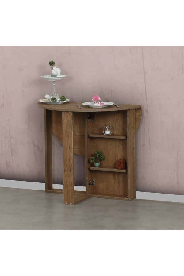 Pasific Home Middle Pratik Katlanır Masa, Koyu Meşe