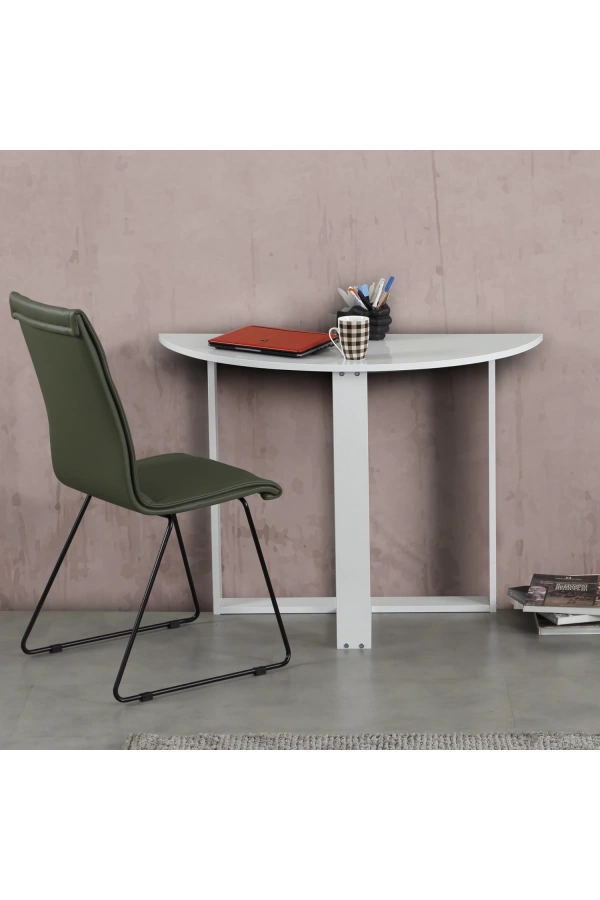 Pasific Home Middle Yuvarlak Masa, Parlak Beyaz