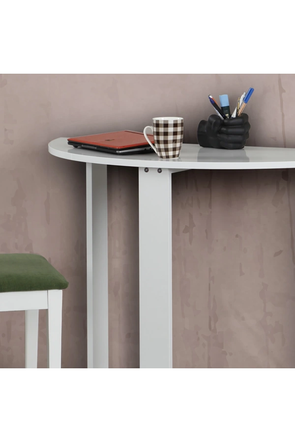 Pasific Home Middle Yuvarlak Masa, Parlak Beyaz