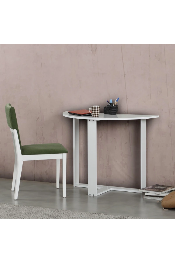 Pasific Home Middle Yuvarlak Masa, Parlak Beyaz