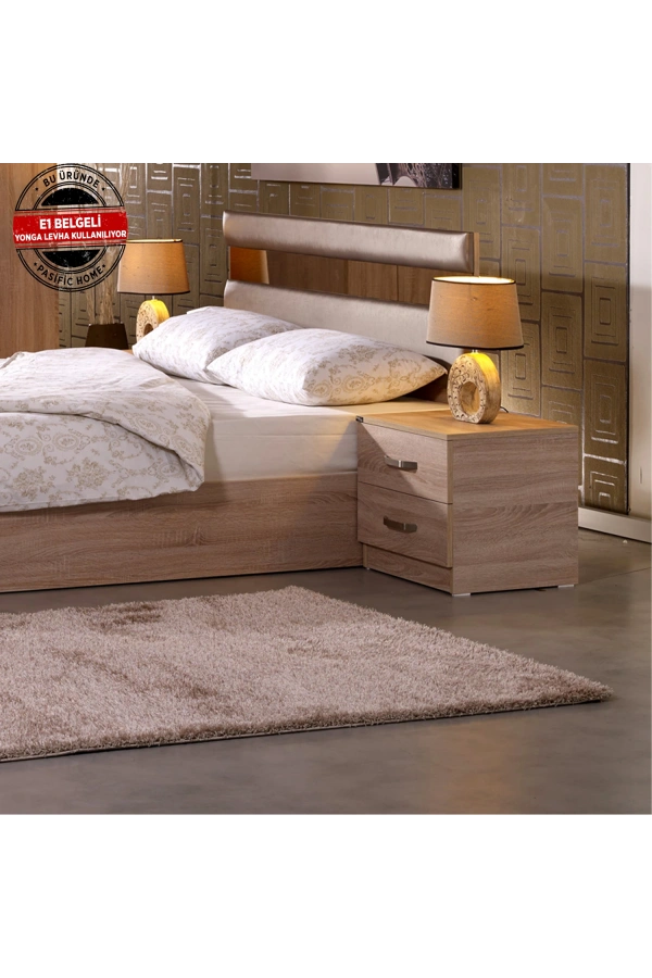 Pasific Home Milas 2 Çekmeceli Komodin, Meşe