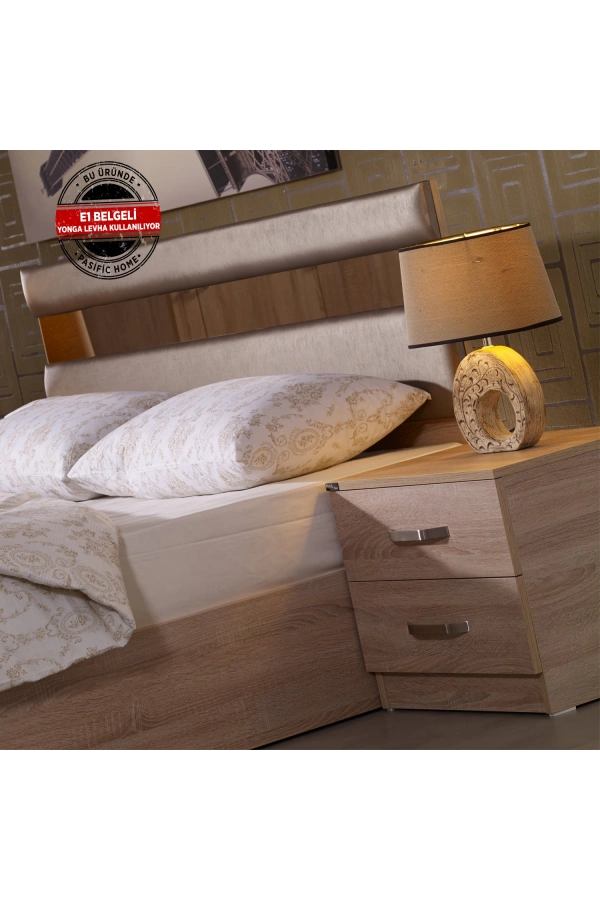 Pasific Home Milas 2 Çekmeceli Komodin, Meşe