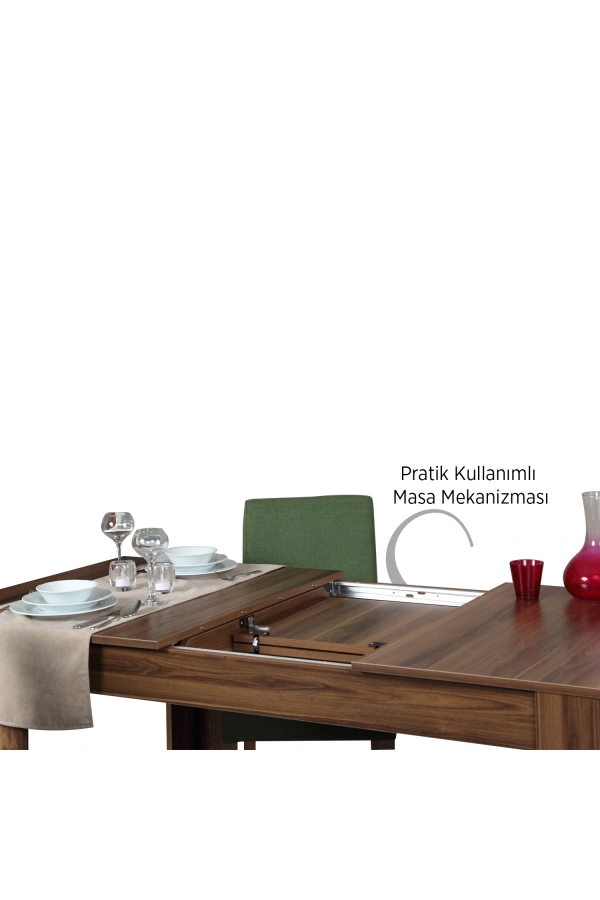 Pasific Home Oblo Açılır Yemek Masası, Ceviz