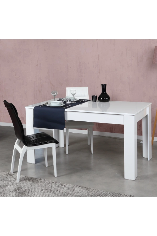 Pasific Home Oblo Açılır Yemek Masası, Parlak Beyaz