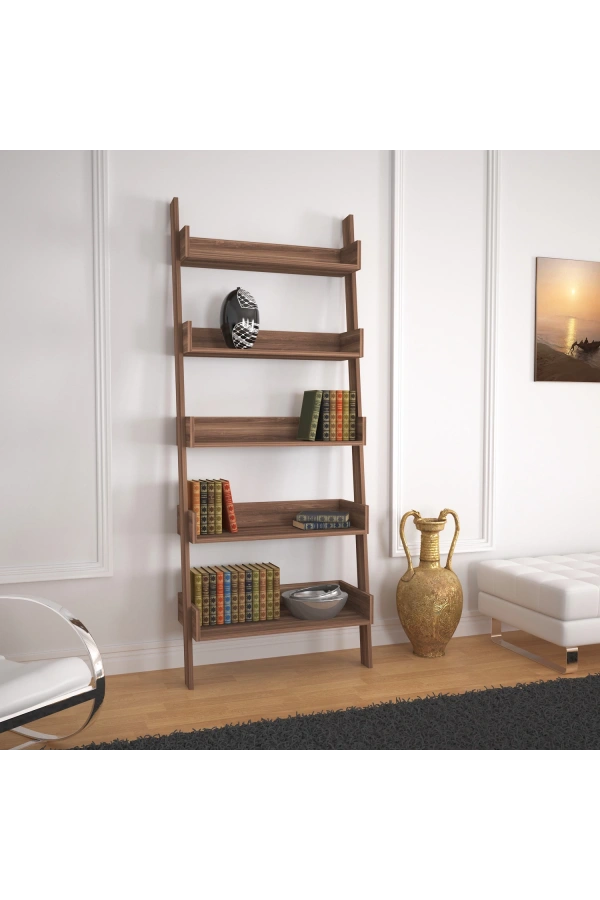 Pasific Home Only Merdiven Kitaplık , 5 Raflı, Ceviz