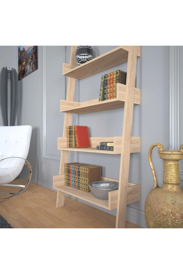 Pasific Home Only Merdiven Kitaplık , 5 Raflı, Meşe