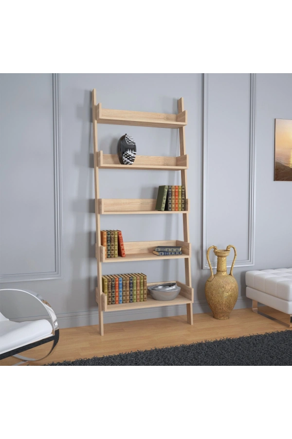 Pasific Home Only Merdiven Kitaplık , 5 Raflı, Meşe
