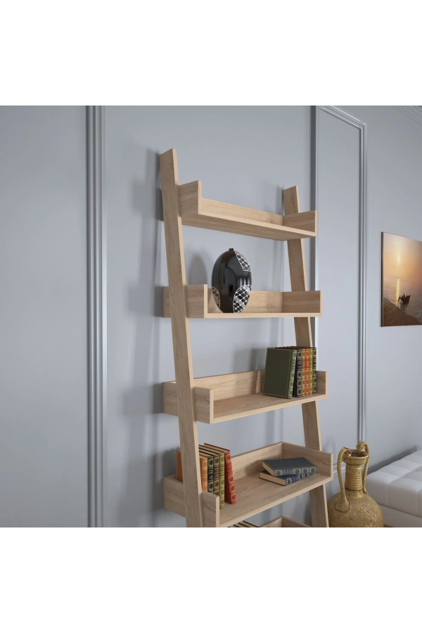Pasific Home Only Merdiven Kitaplık , 5 Raflı, Meşe