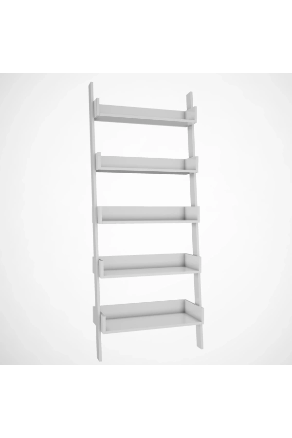 Pasific Home Only Merdiven Kitaplık , 5 Raflı, Parlak Beyaz