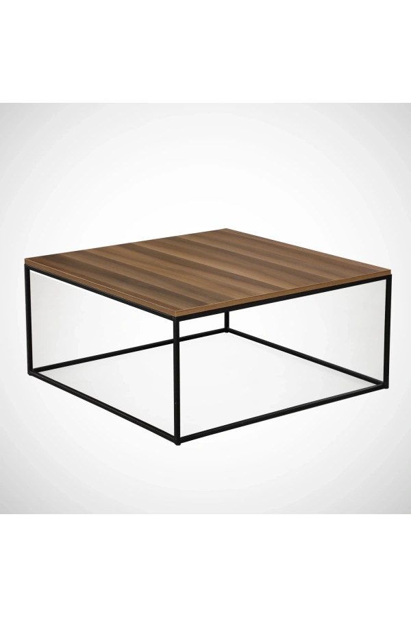 Pasific Home Poly Metal Orta Sehpa, Kare Orta Sehpa, Ceviz