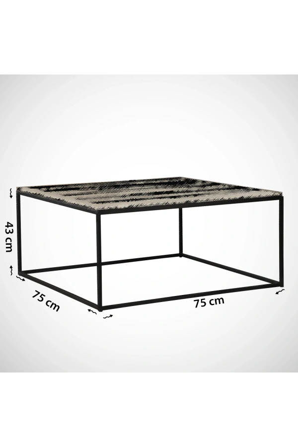 Pasific Home Poly Metal Orta Sehpa, Kare Orta Sehpa, Ceviz