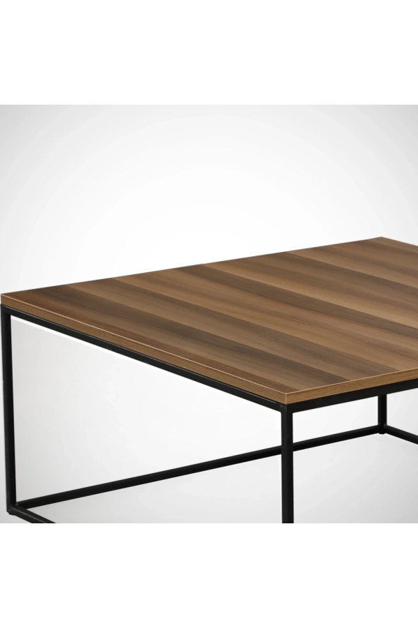 Pasific Home Poly Metal Orta Sehpa, Kare Orta Sehpa, Ceviz