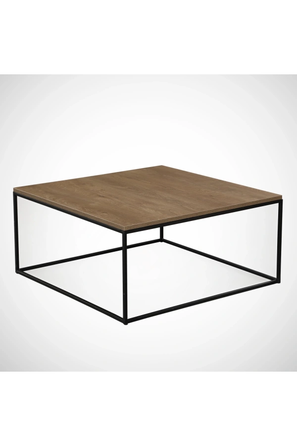 Pasific Home Poly Metal Orta Sehpa, Kare Orta Sehpa, Koyu Meşe