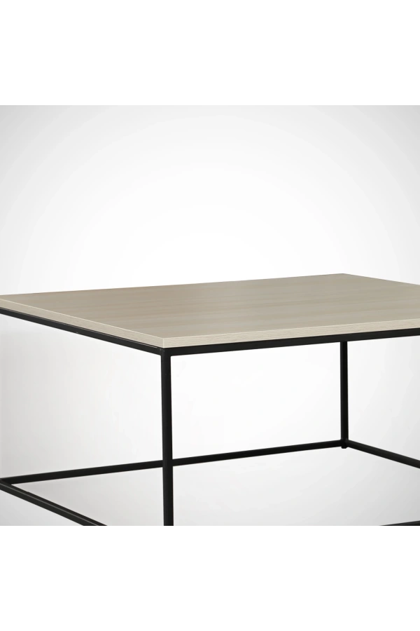 Pasific Home Poly Metal Orta Sehpa, Kare Orta Sehpa, Meşe