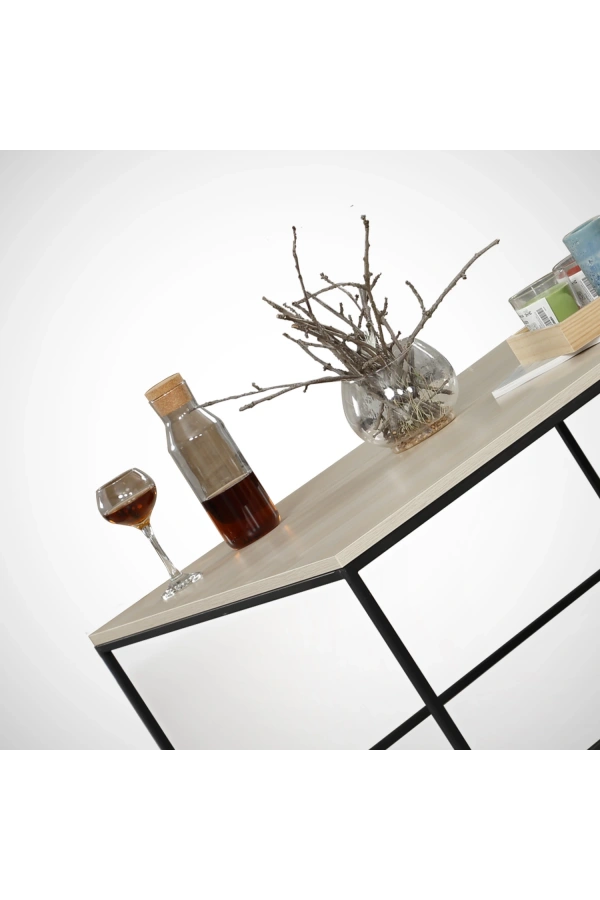 Pasific Home Poly Metal Orta Sehpa, Kare Orta Sehpa, Meşe