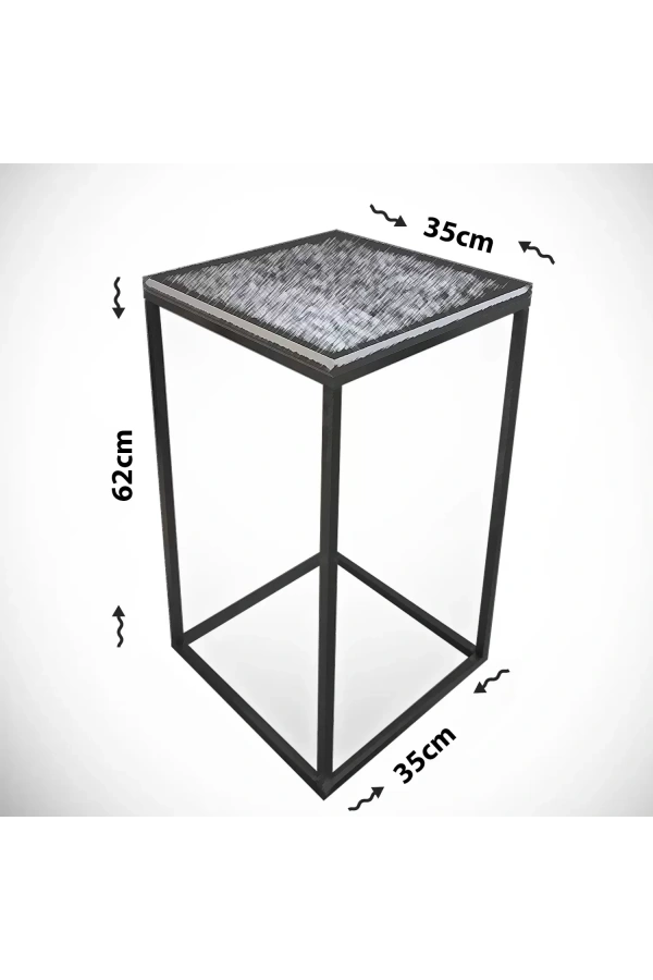 Pasific Home Pure Yan Sehpa, Metal Yan Sehpa ,Beyaz Meşe