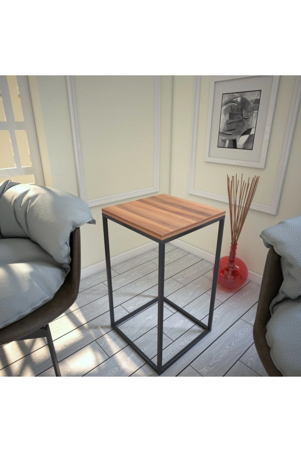 Pasific Home Pure Yan Sehpa, Metal Yan Sehpa ,Ceviz