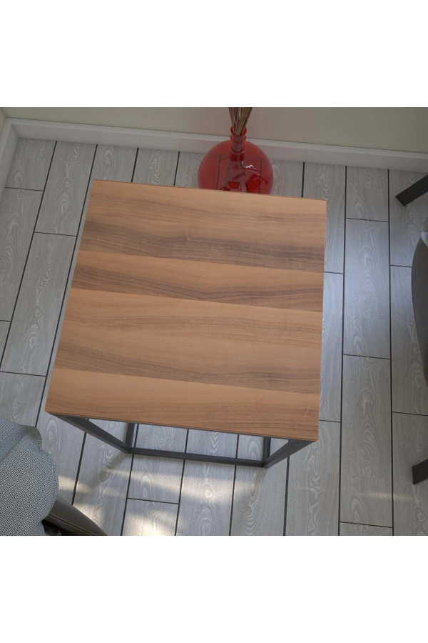 Pasific Home Pure Yan Sehpa, Metal Yan Sehpa ,Ceviz