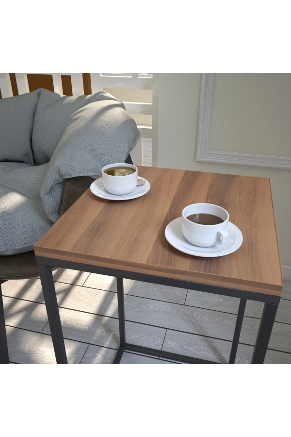 Pasific Home Pure Yan Sehpa, Metal Yan Sehpa ,Ceviz