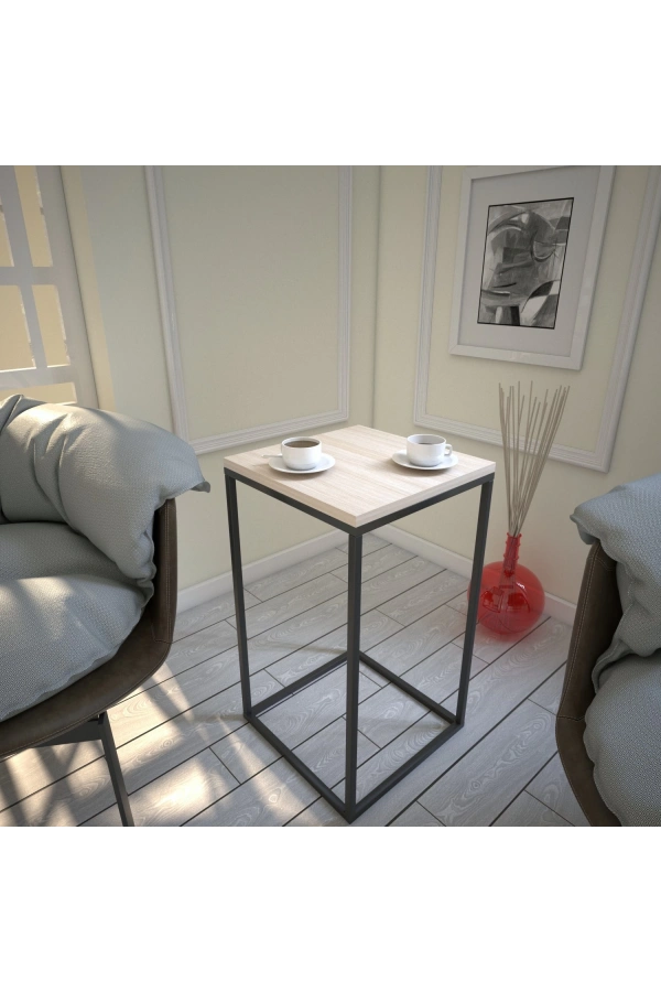 Pasific Home Pure Yan Sehpa, Metal Yan Sehpa ,Meşe