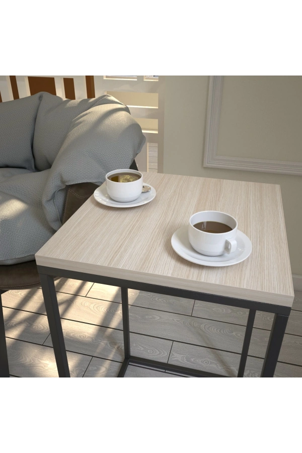 Pasific Home Pure Yan Sehpa, Metal Yan Sehpa ,Meşe