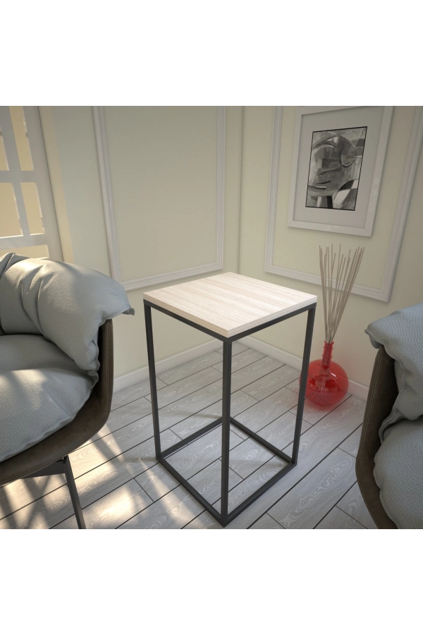 Pasific Home Pure Yan Sehpa, Metal Yan Sehpa ,Meşe