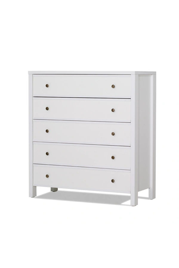 Pasific Home Rio 5 Çekmeceli Ayaklı Modern Şifonyer, Beyaz