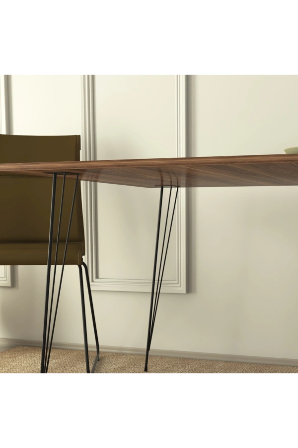 Pasific Home Sandalf Metal Ayaklı Mutfak Masası, Kare 90x90, Ceviz