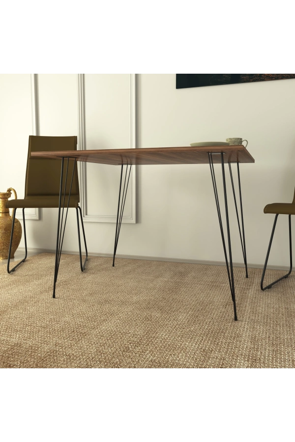 Pasific Home Sandalf Metal Ayaklı Mutfak Masası, Kare 90x90, Ceviz