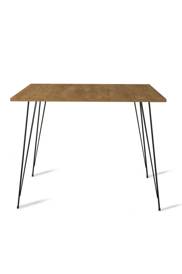 Pasific Home Sandalf Metal Ayaklı Mutfak Masası, Kare 90x90, Koyu Meşe