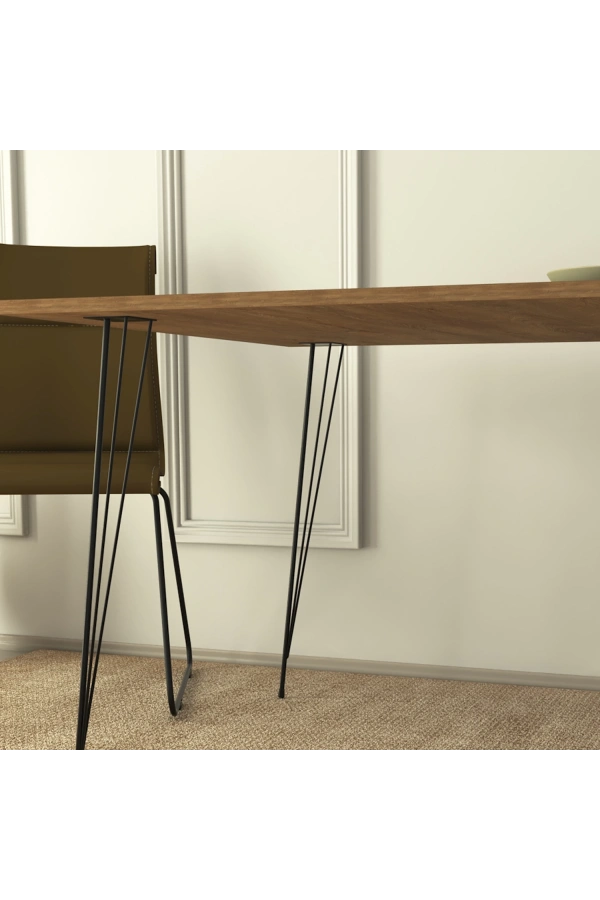 Pasific Home Sandalf Metal Ayaklı Mutfak Masası, Kare 90x90, Koyu Meşe