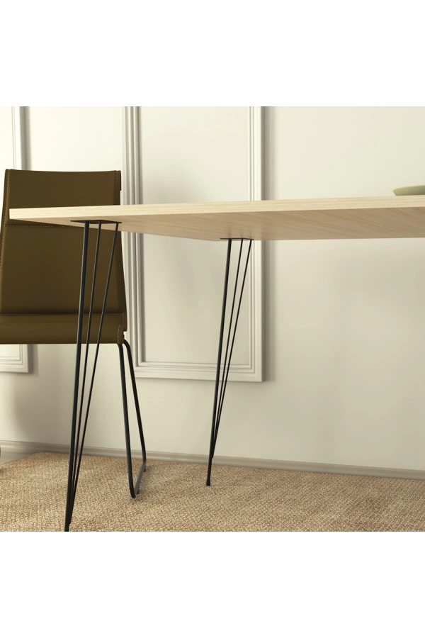 Pasific Home Sandalf Metal Ayaklı Mutfak Masası,Kare 90x90, Meşe