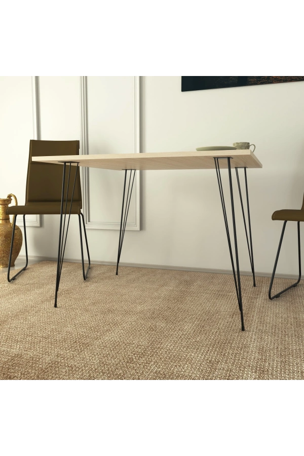 Pasific Home Sandalf Metal Ayaklı Mutfak Masası,Kare 90x90, Meşe