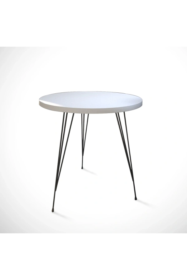 Pasific Home Sandalf Yan Sehpa, Metal Ayaklı, Ahşap Beyaz